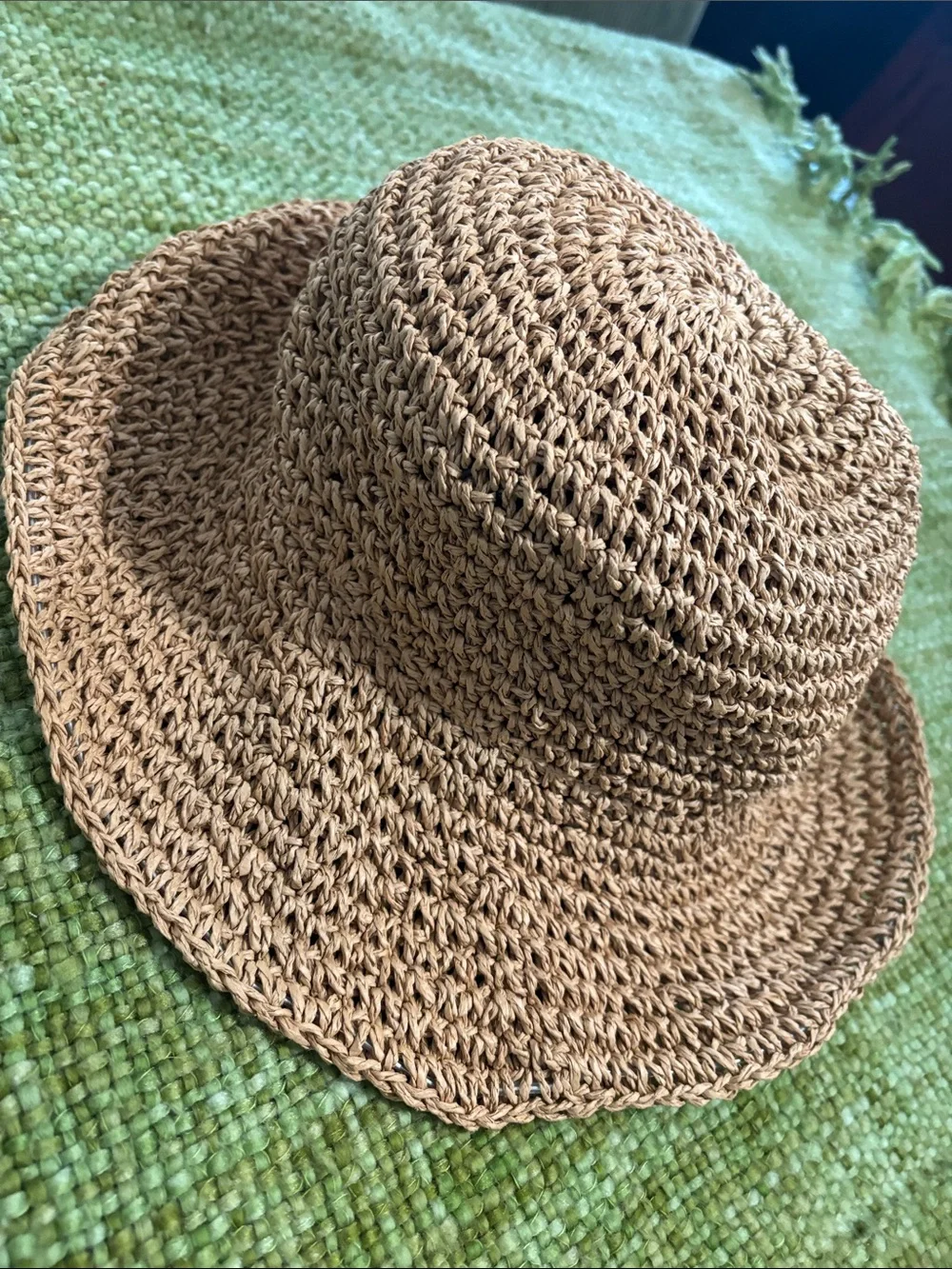 JustFab Braided Straw Sun Hat - Tan - Picture 2 of 6